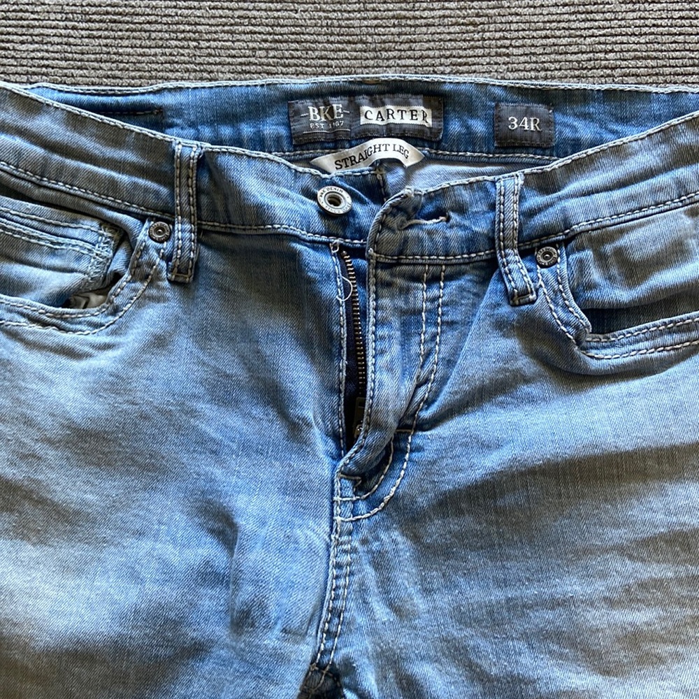 Mens buckle, BKE jeans, straight leg, Carter